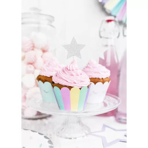 Muffin papír - Unikornis - 5 × 7,5 × 5 cm - 6 db