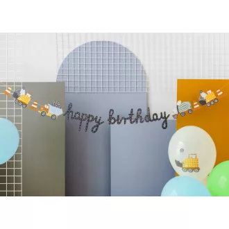 Happy Birthday felirat - Munkagépek - 2 m