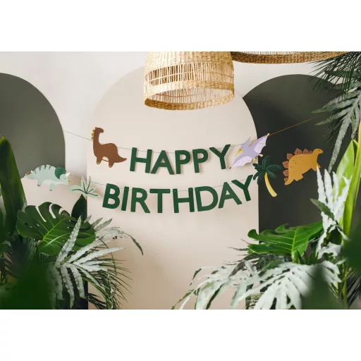 Happy Birthday felirat - Dínó - 3 m