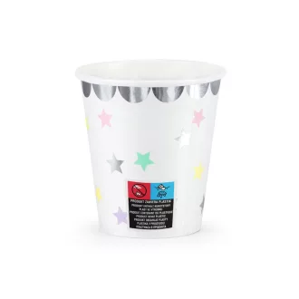 Papírpohár - Unikornis és csillagok - 180 ml - 6 db