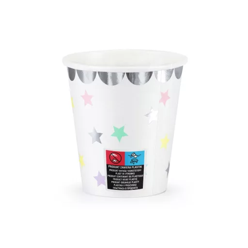 Papírpohár - Unikornis és csillagok - 180 ml - 6 db