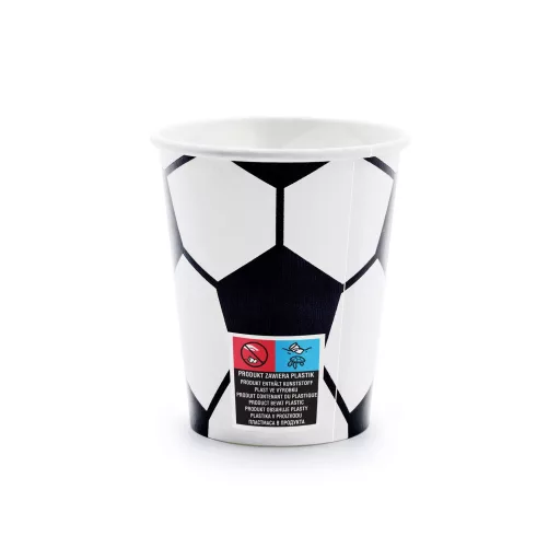Papírpohár - Focis - 260 ml - 6 db