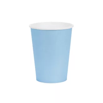 Papírpohár - világoskék - 250 ml - 6 db