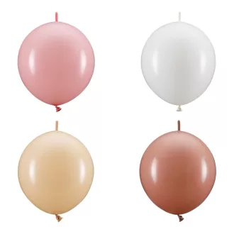 Összekapcsolható latex lufi - vegyes színek - 33 cm - 20 db
