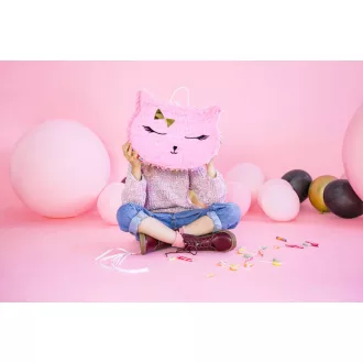 Piñata - Cica - rózsaszín - 35 × 27 × 9 cm