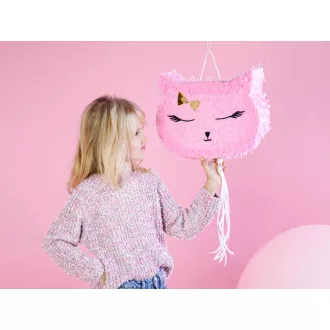 Piñata - Cica - rózsaszín - 35 × 27 × 9 cm