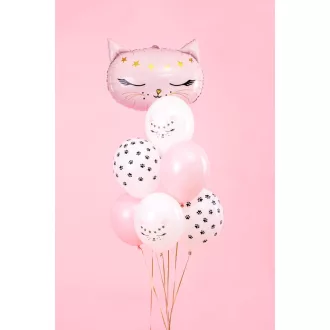 Mintás latex lufi - Cica - 30 cm - 6 db