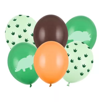 Mintás latex lufi - Dínó - 30 cm - 6 db