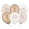 Mintás latex lufi - Happy Birthday - bézs mix - 30 cm - 6 db
