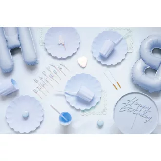 Szülinapi gyertya - Happy Birthday - világoskék - 2,5 cm - 13 db