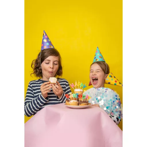 Szülinapi gyertya - Happy Birthday - színes pöttyös - 2,5 cm - 13 db
