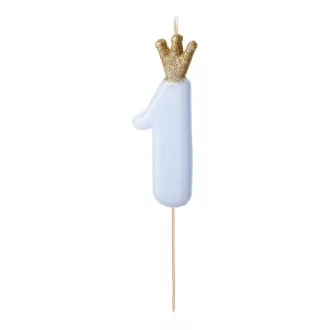 Számos szülinapi gyertya - 1 - világoskék - 9,5 cm