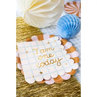 Szalvéta - I am one today maci - bézs - 33 × 33 cm - 12 db