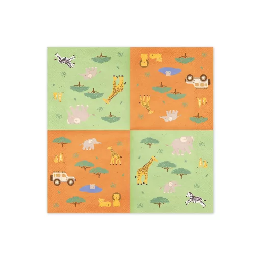 Szalvéta - Szafari - 33 × 33 cm - 12 db