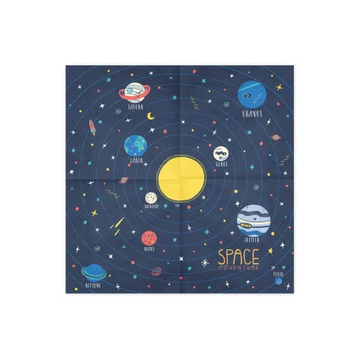 Szalvéta - Űrutazás - sötétkék - 33 × 33 cm - 20 db