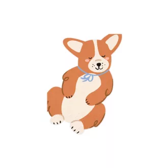 Szalvéta - Corgi kutya - 11 × 15 cm - 12 db