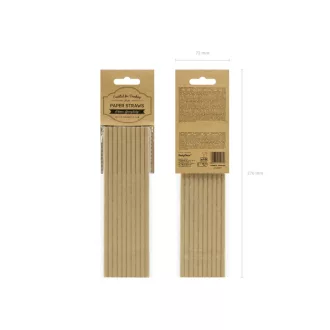 Papírszívószál - kraft - 19,5 cm - 10 db