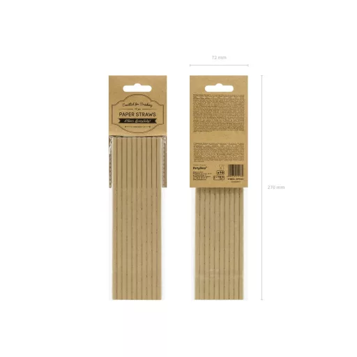 Papírszívószál - kraft - 19,5 cm - 10 db
