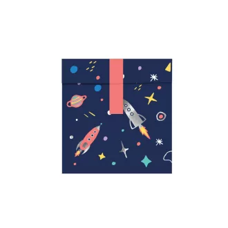 Vendégajándék tasak - Űrutazás - 13 × 14 cm - 6 db