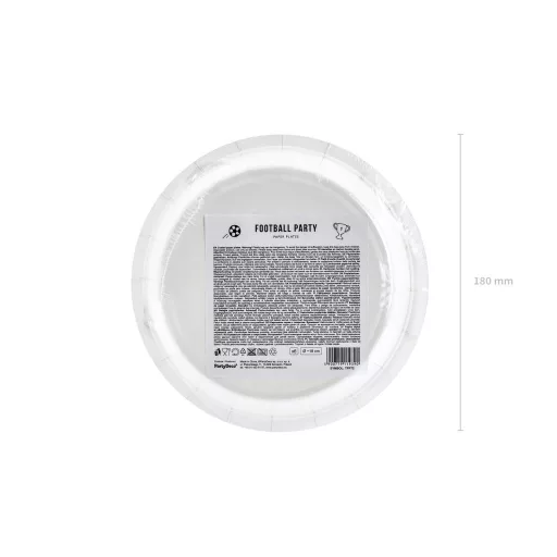 Papírtányér - Focis - 18 cm - 6 db