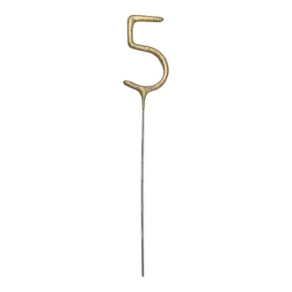 Számos csillagszóró - 5 - arany - 15 cm