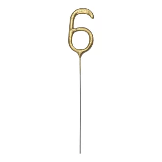 Számos csillagszóró - 6 - arany - 15 cm