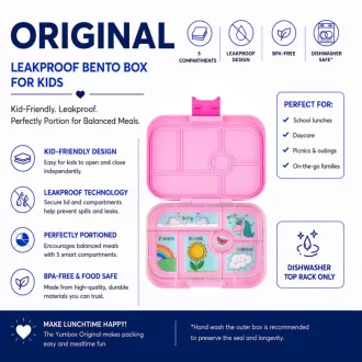 Yumbox Original uzsonnás doboz 6 rekesszel - Power Pink Unicorn