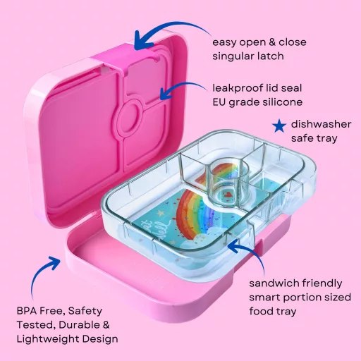 Yumbox Panino uzsonnás doboz 4 rekesszel - Power Pink Rainbow