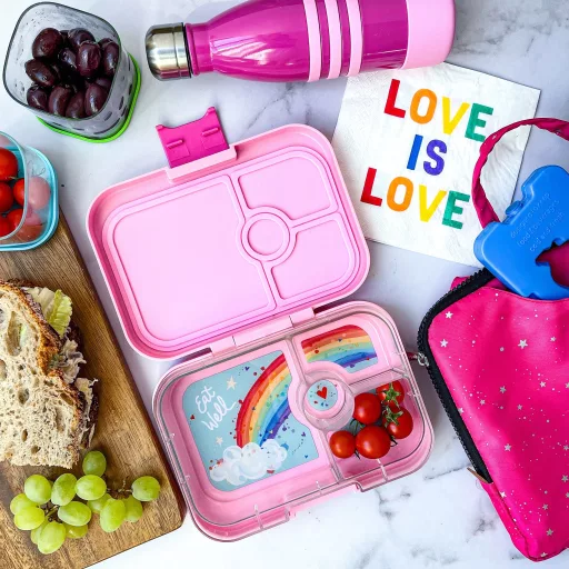 Yumbox Panino uzsonnás doboz 4 rekesszel - Power Pink Rainbow