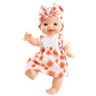   Paola Reina Gordi játék baba pipacsos ruhában - Leire 34 cm