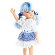 Paola Reina babaruha 32 cm-es babákhoz - Kék kockás