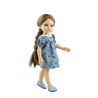 Paola Reina 32 cm-es játékbaba ruha - Sötétkék virágos