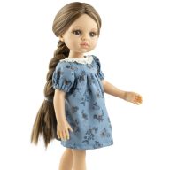 Paola Reina 32 cm-es játékbaba ruha - Sötétkék virágos