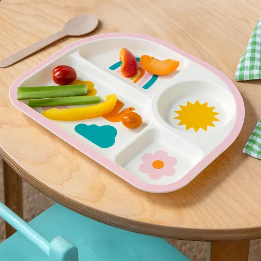 Rex London osztott tányér babáknak és gyerekeknek – Rainbow Garden