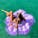 Sunnylife felfújható matrac Luxe - Hibiscus Pastel Lilac