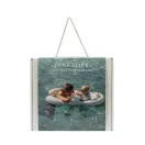 Sunnylife kétszemélyes együtt a babával úszógumi - Duck Sage Stripe