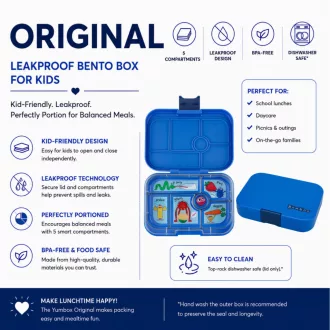 Yumbox Original uzsonnás doboz 6 rekesszel - Surf Blue Funny Monsters