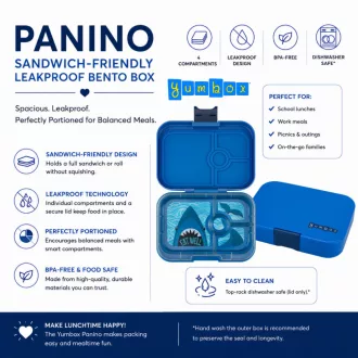 Yumbox Panino uzsonnás doboz 4 rekesszel - Surf Blue Shark