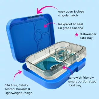 Yumbox Panino uzsonnás doboz 4 rekesszel - Surf Blue Shark