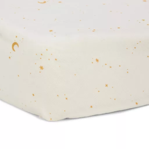Little Dutch gumis lepedő 60x120 cm - Moon & Stars