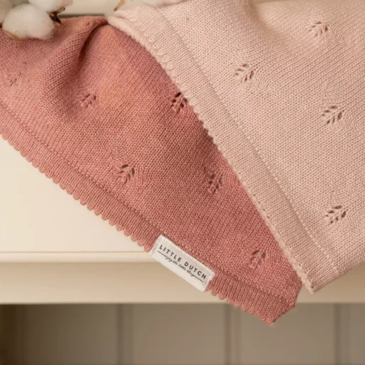 Little Dutch kötött babatakaró - Pure Pink Blush