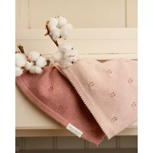 Little Dutch kötött babatakaró - Pure Pink Blush