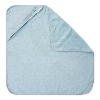 Little Dutch kapucnis fürdőlepedő 100x100 cm - Pure Denim Blue