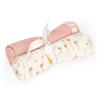 Little Dutch muszlin textilpelenka 70x70 cm 2 db - Blooming Safari