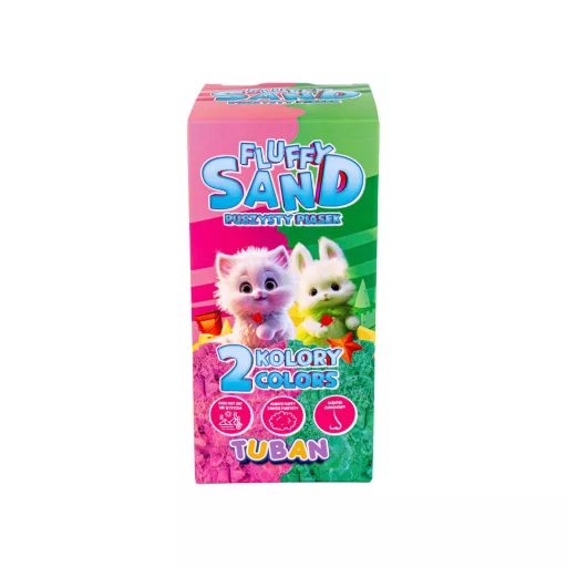 Tuban fluffy homok - pink és zöld