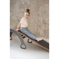   3 az 1-ben XXL Montessori hinta csúszdával és asztallappal - Szürke