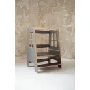 Konyhai fellépő testvéreknek - Montessori tanulótorony extra biztonságos változat - Szürke