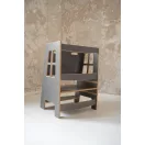 Konyhai fellépő testvéreknek - Montessori tanulótorony extra biztonságos változat - Szürke