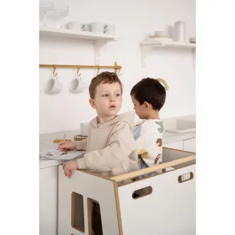   Konyhai fellépő testvéreknek - Montessori tanulótorony extra biztonságos változat - Fehér