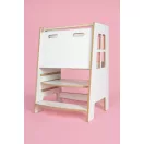 Konyhai fellépő testvéreknek - Montessori tanulótorony extra biztonságos változat - Fehér